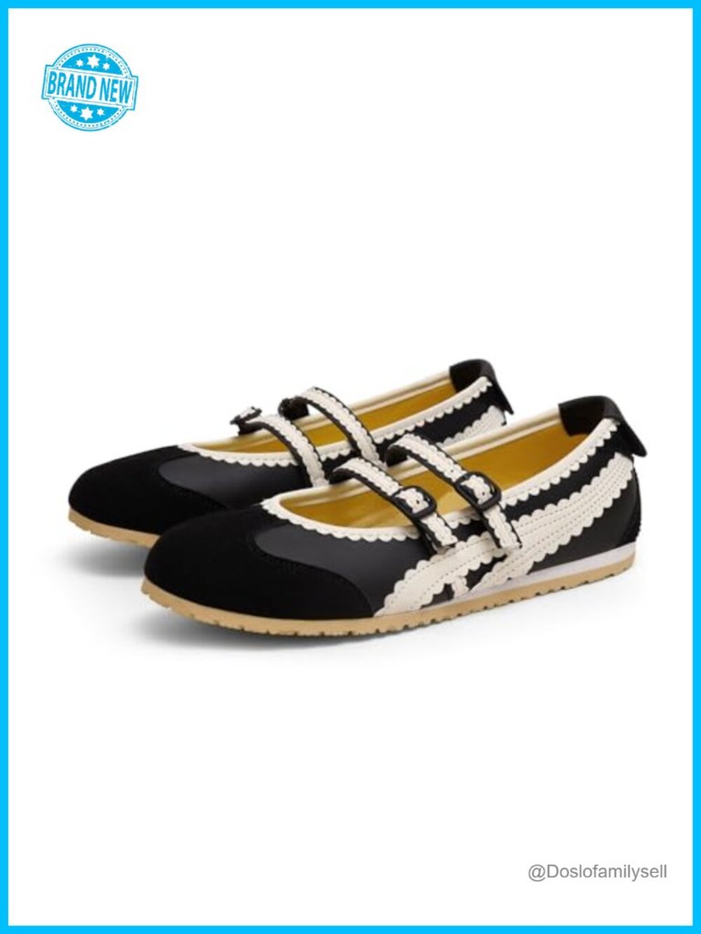 Women's Ballet Sneakers Mary Jane Flats Slip On Memory Foam Walking Shoes